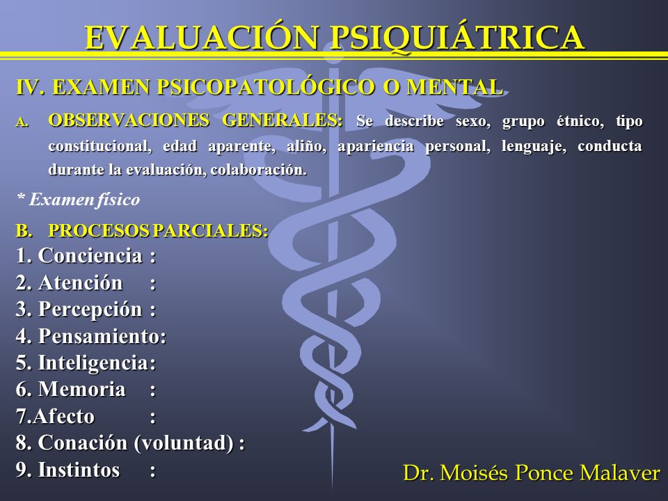 EVALUACIÓN PSIQUIÁTRICA