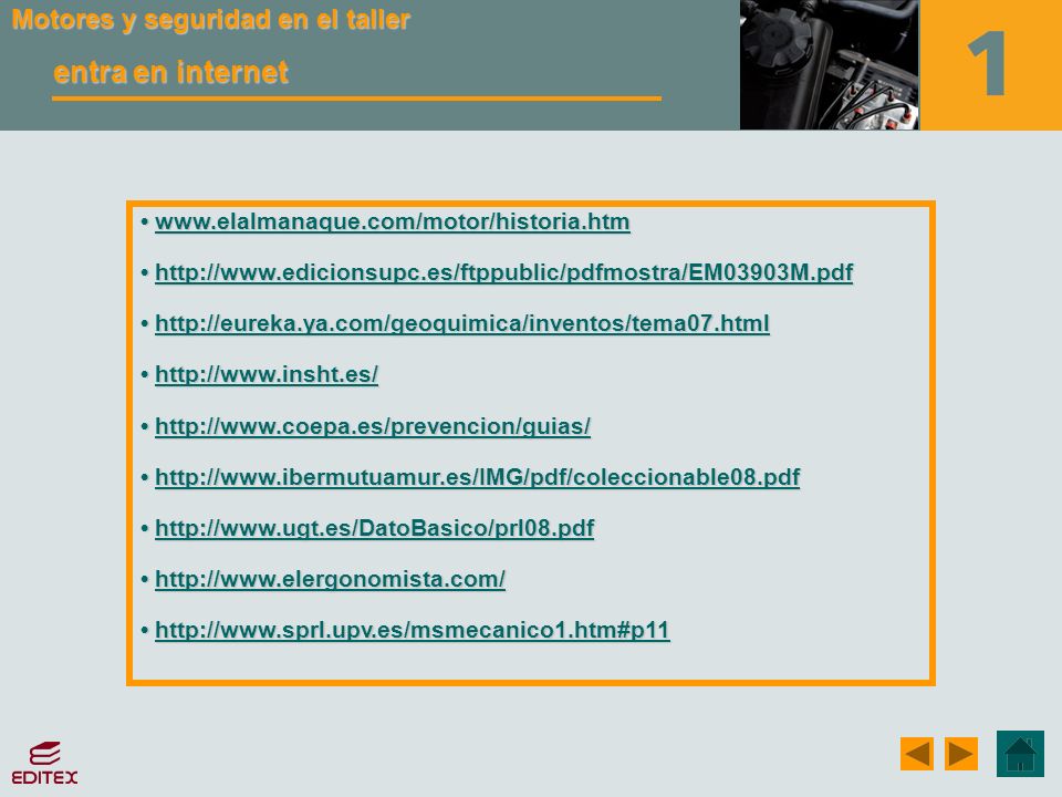 entra en internet Motores y seguridad en el taller