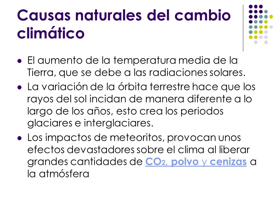 Causas naturales del cambio climático
