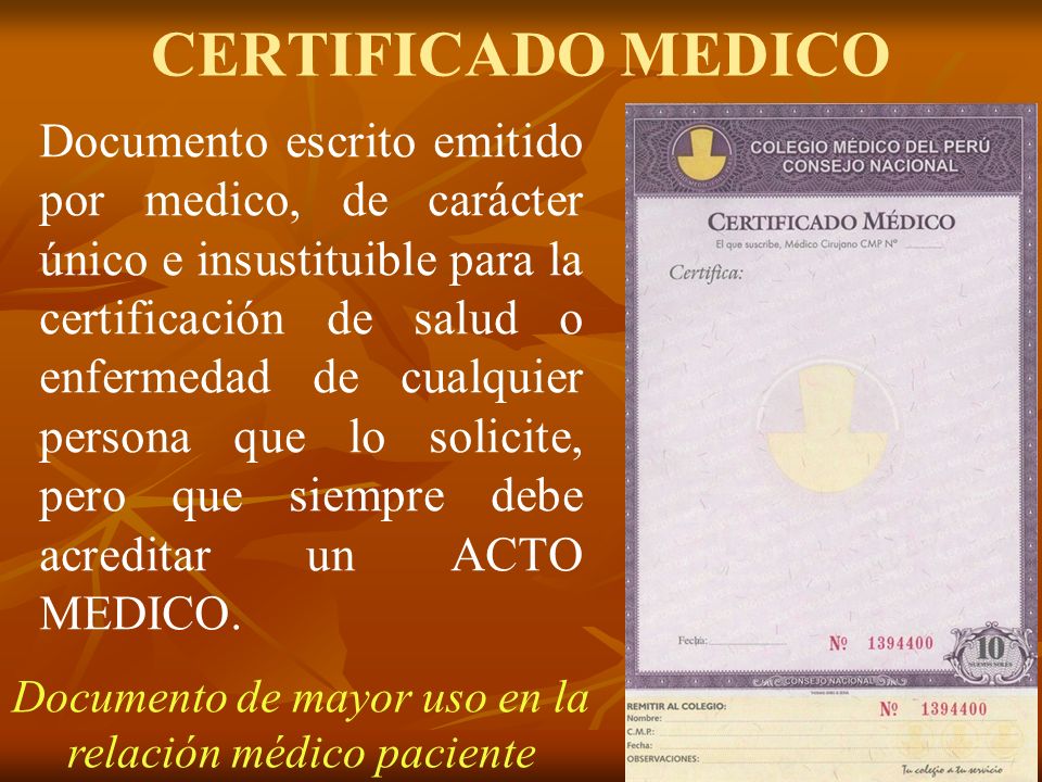 Documento de mayor uso en la relación médico paciente