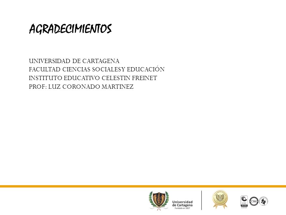 AGRADECIMIENTOS UNIVERSIDAD DE CARTAGENA