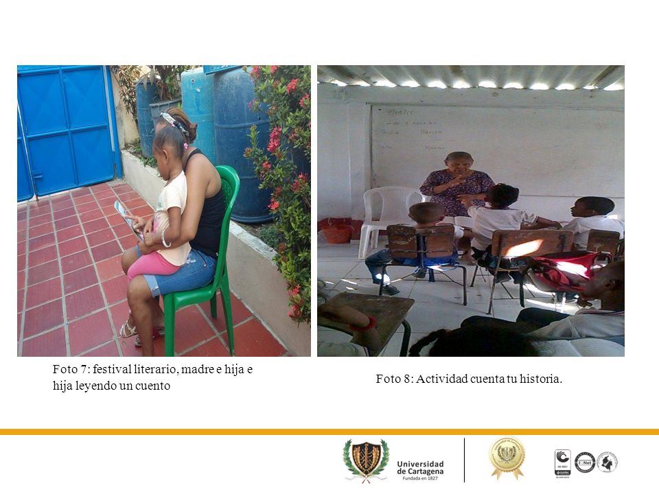 Foto 7: festival literario, madre e hija e hija leyendo un cuento