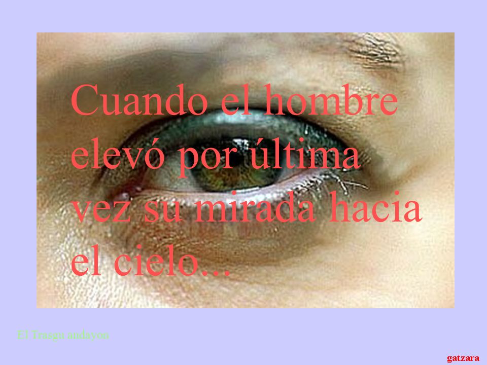 Cuando el hombre elevó por última vez su mirada hacia el cielo...