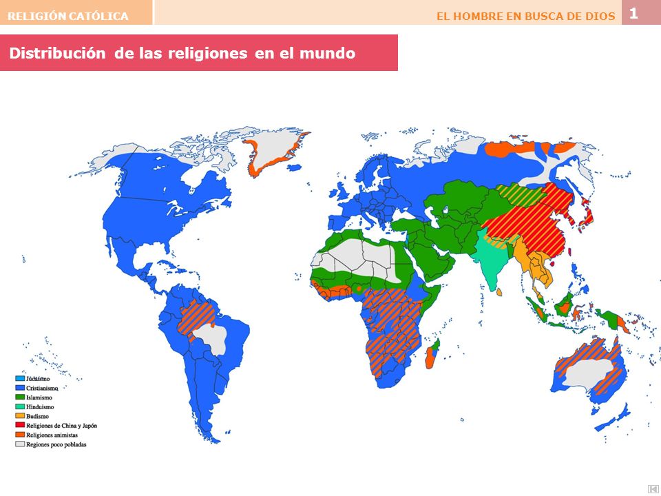 Distribución de las religiones en el mundo