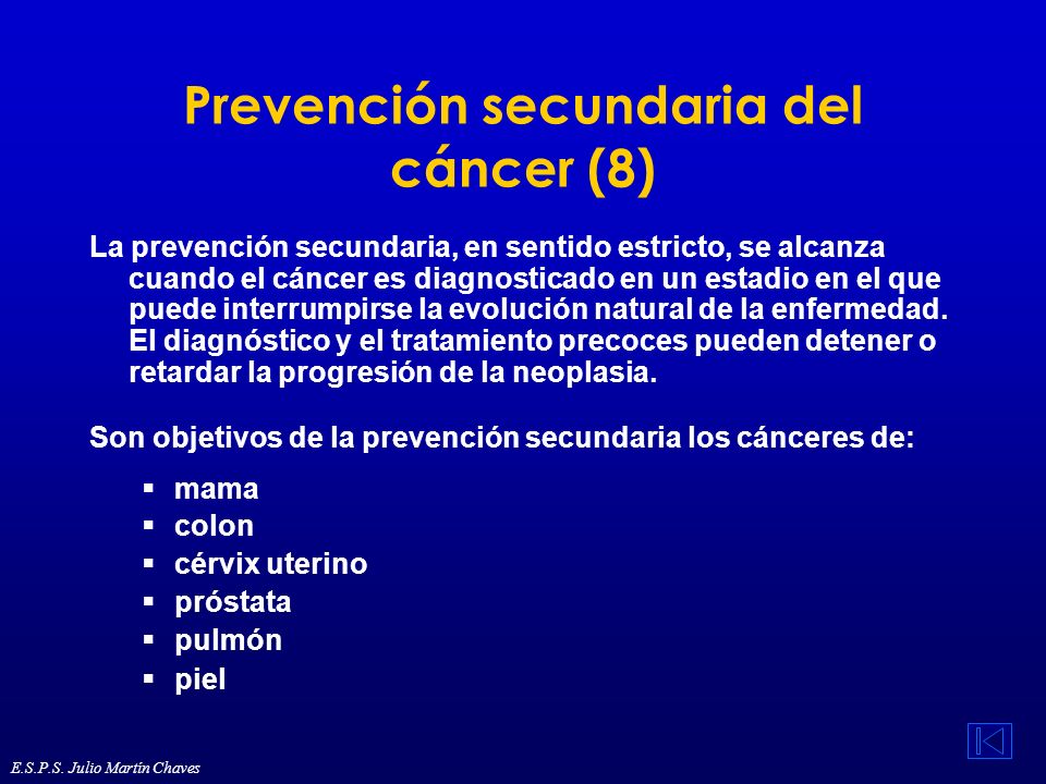 cancer de prostata prevencion secundaria)