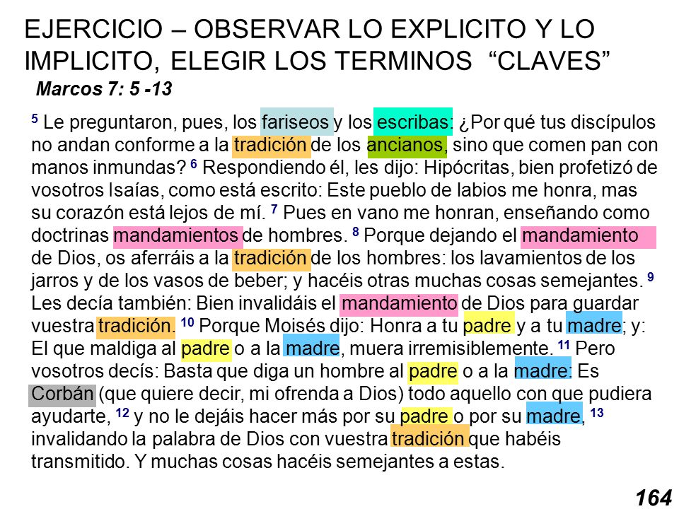 EJERCICIO – OBSERVAR LO EXPLICITO Y LO IMPLICITO, ELEGIR LOS TERMINOS CLAVES