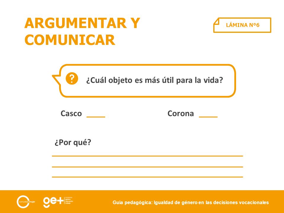 ARGUMENTAR Y COMUNICAR ¿Cuál objeto es más útil para la vida Casco