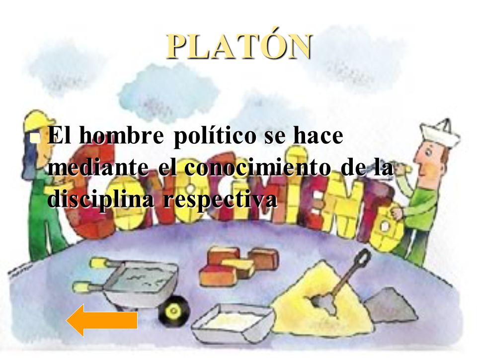 PLATÓN El hombre político se hace mediante el conocimiento de la disciplina respectiva