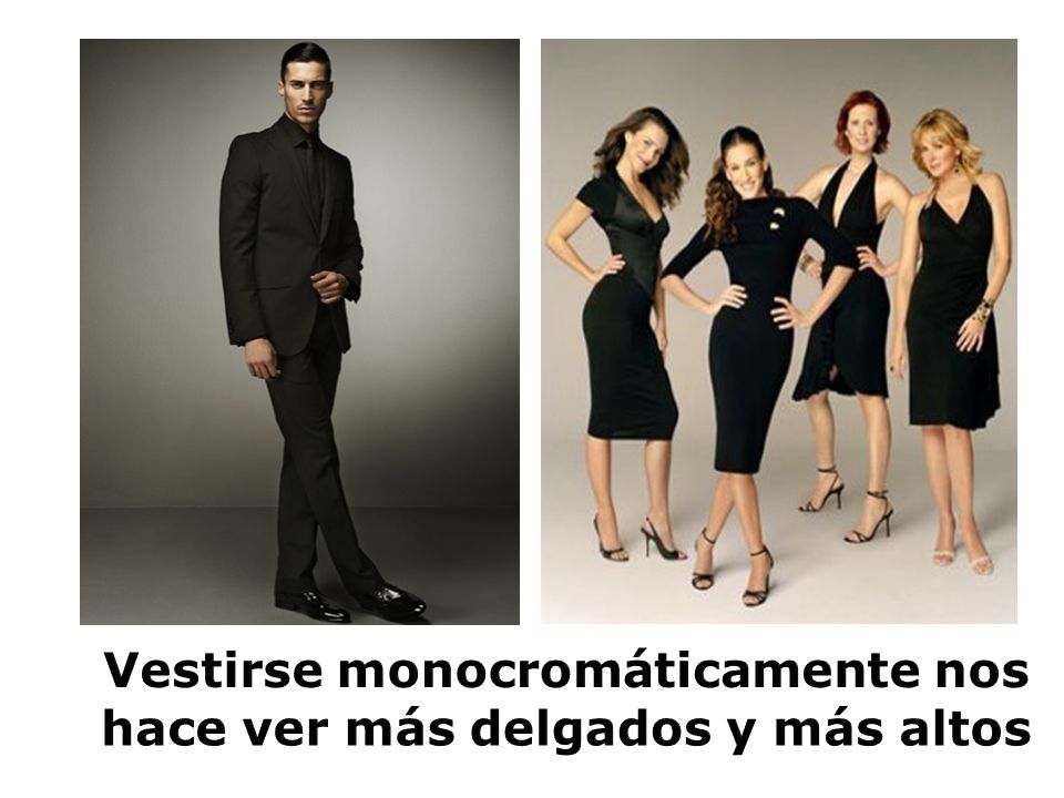Vestirse monocromáticamente nos hace ver más delgados y más altos