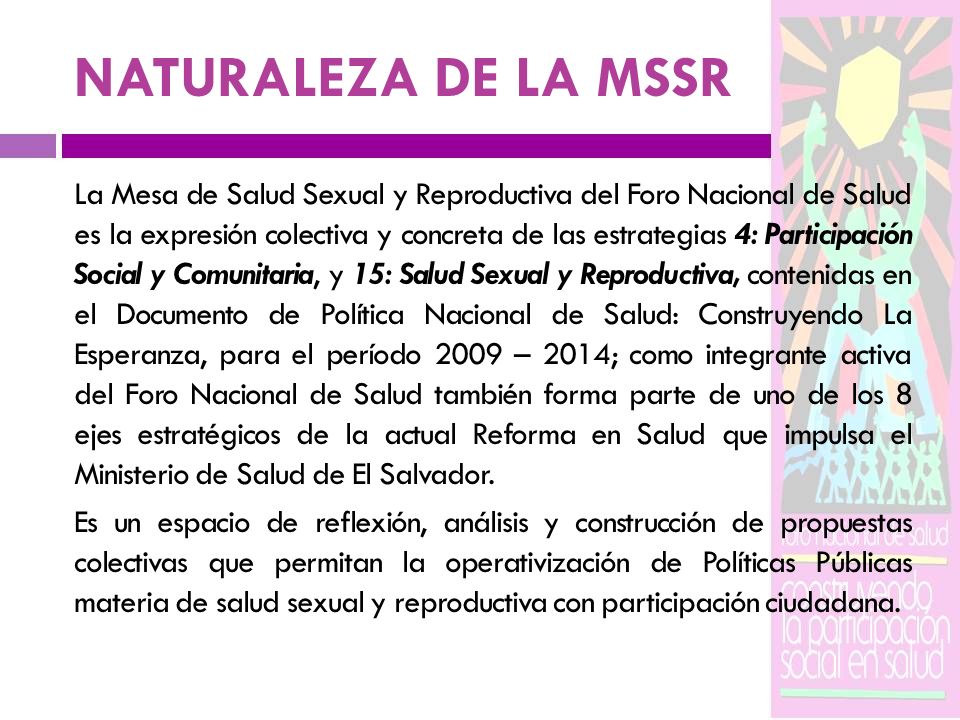 NATURALEZA DE LA MSSR