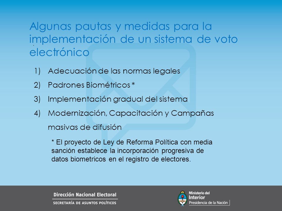 Algunas pautas y medidas para la implementación de un sistema de voto electrónico