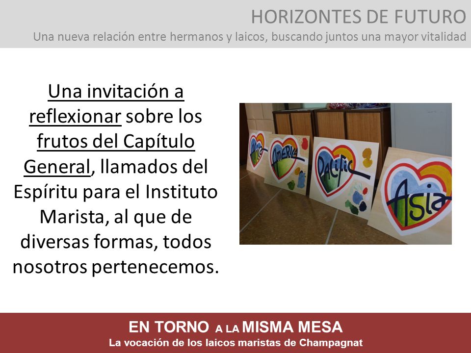 HORIZONTES DE FUTURO Una nueva relación entre hermanos y laicos, buscando juntos una mayor vitalidad