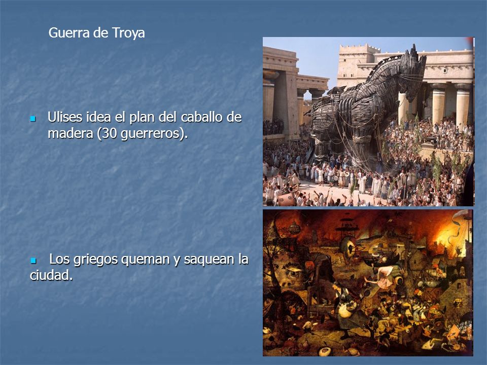 Guerra de Troya Ulises idea el plan del caballo de madera (30 guerreros).