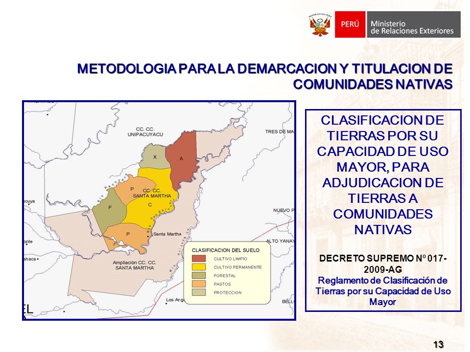 METODOLOGIA PARA LA DEMARCACION Y TITULACION DE COMUNIDADES NATIVAS