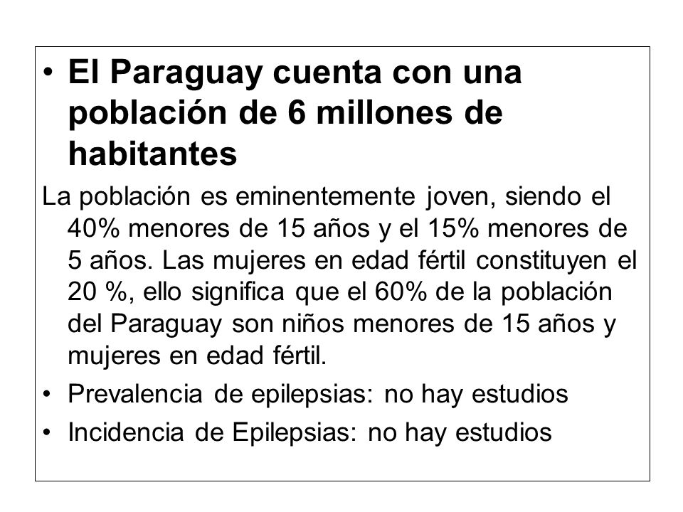 El Paraguay cuenta con una población de 6 millones de habitantes