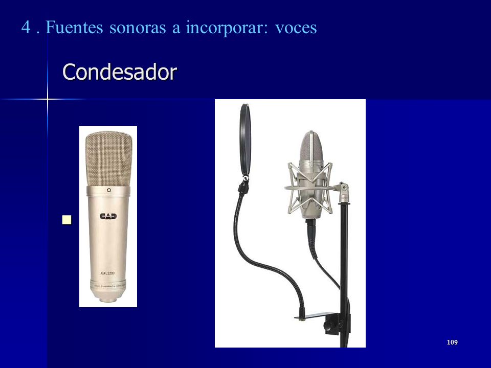 4 . Fuentes sonoras a incorporar: voces