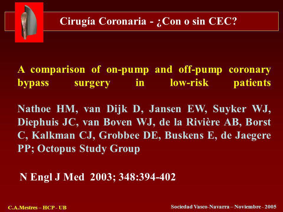 A comparison of on-pump and off-pump coronary bypass surgery in low-risk patients