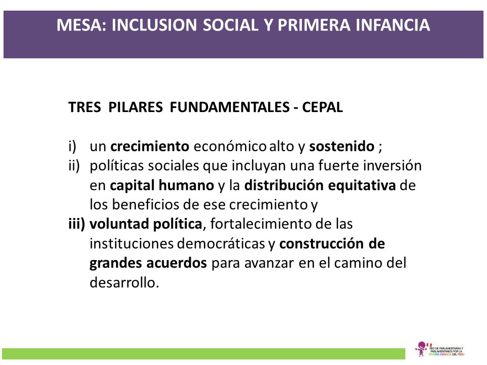 MESA: INCLUSION SOCIAL Y PRIMERA INFANCIA