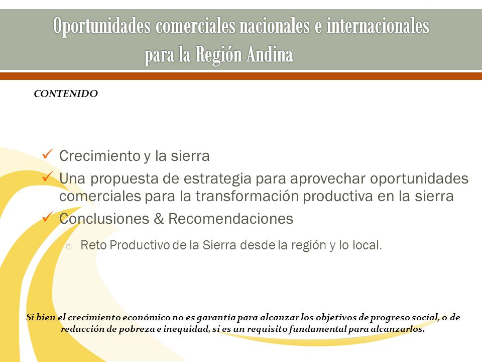 Oportunidades comerciales nacionales e internacionales para la Región Andina