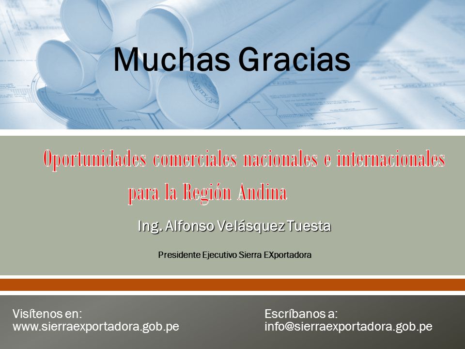 Ing. Alfonso Velásquez Tuesta Presidente Ejecutivo Sierra EXportadora