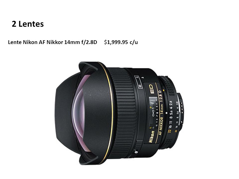 2 Lentes Lente Nikon AF Nikkor 14mm f/2.8D $1, c/u