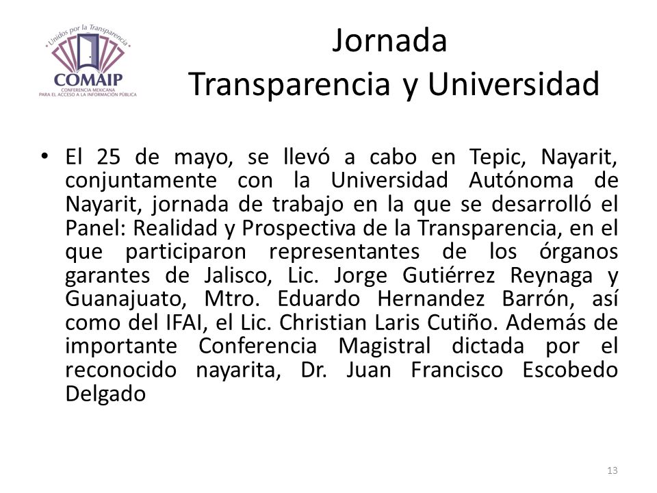 Jornada Transparencia y Universidad