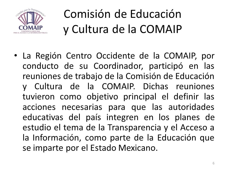 Comisión de Educación y Cultura de la COMAIP