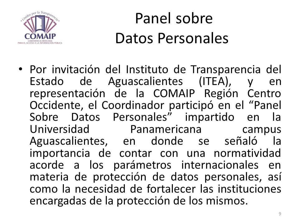 Panel sobre Datos Personales