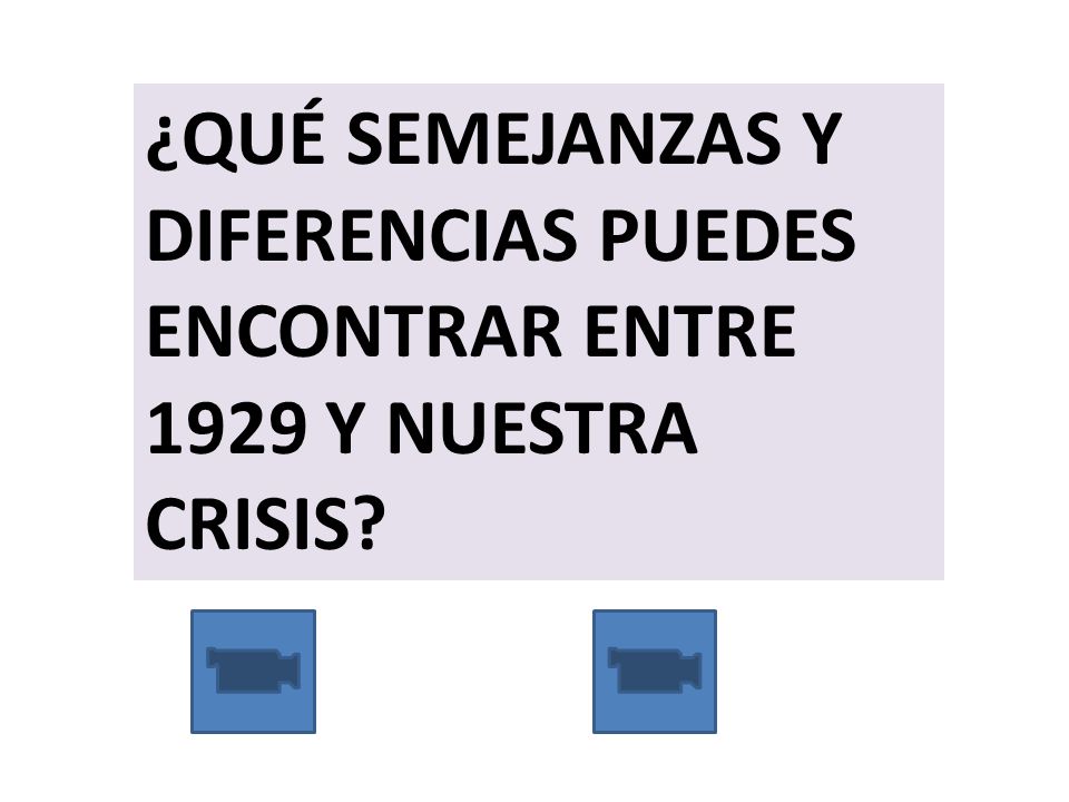 ¿QUÉ SEMEJANZAS Y DIFERENCIAS PUEDES ENCONTRAR ENTRE 1929 Y NUESTRA CRISIS