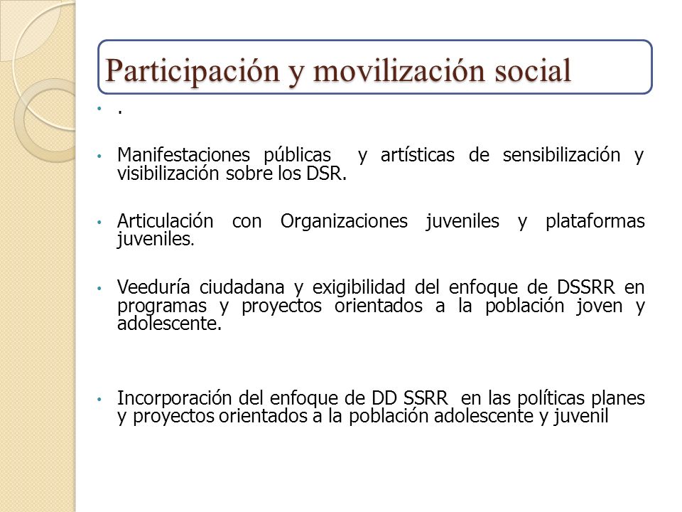 Participación y movilización social