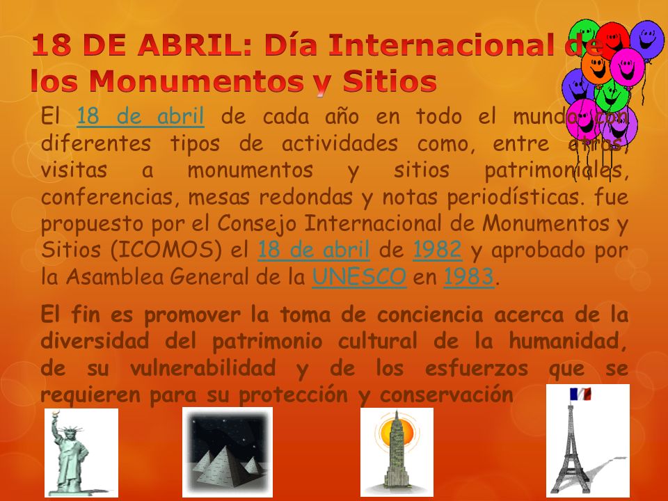 18 DE ABRIL: Día Internacional de los Monumentos y Sitios