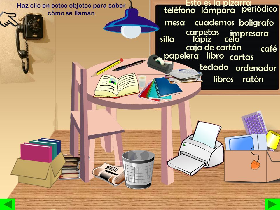 Haz clic en estos objetos para saber cómo se llaman