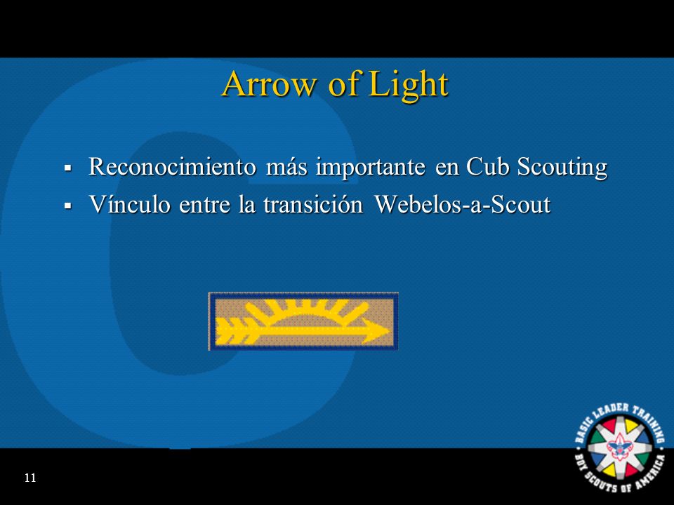 Arrow of Light Reconocimiento más importante en Cub Scouting