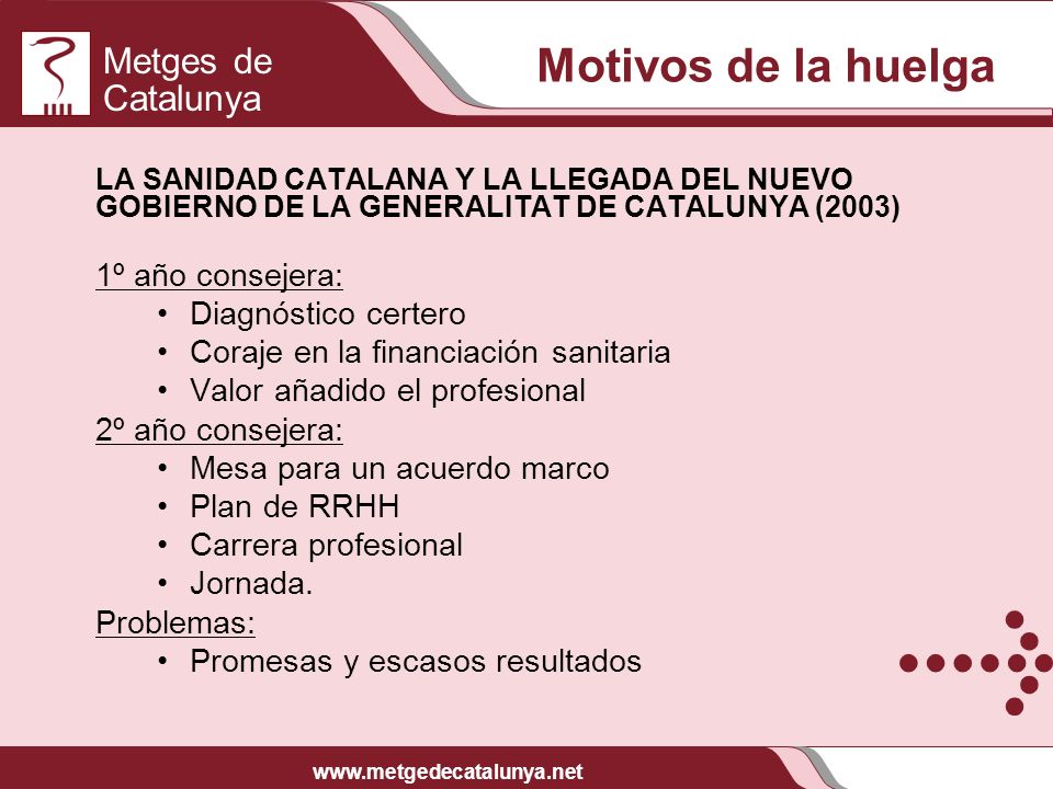 Motivos de la huelga 1º año consejera: Diagnóstico certero