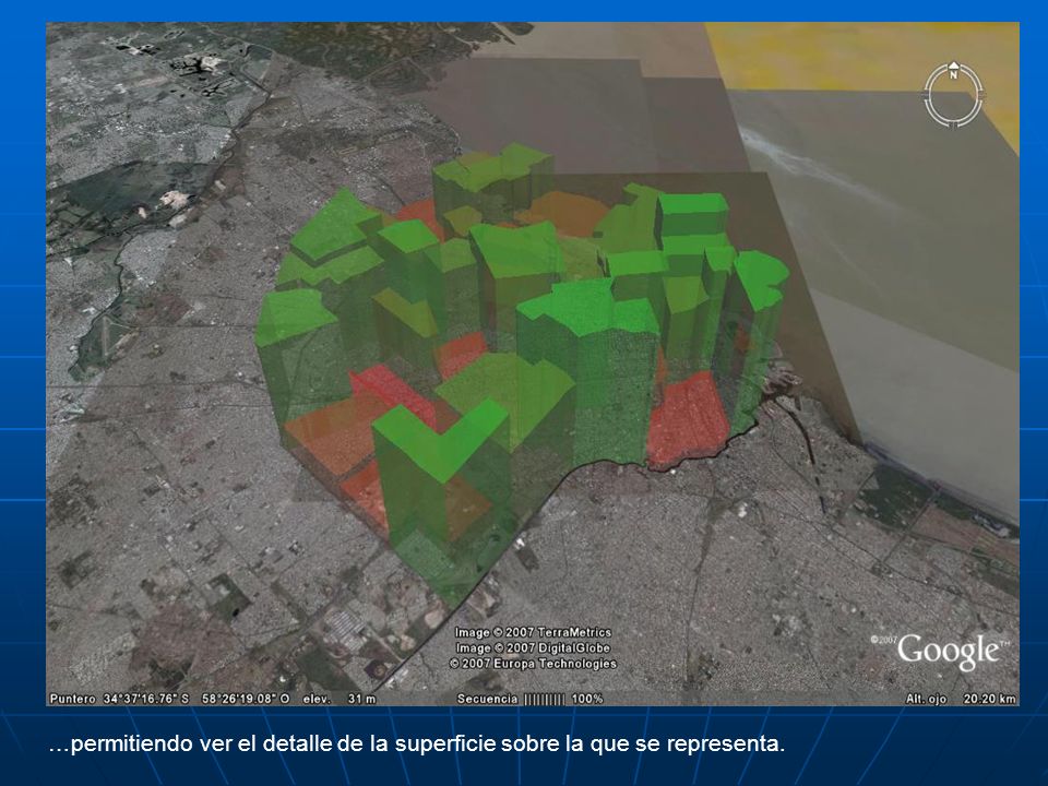 …permitiendo ver el detalle de la superficie sobre la que se representa.