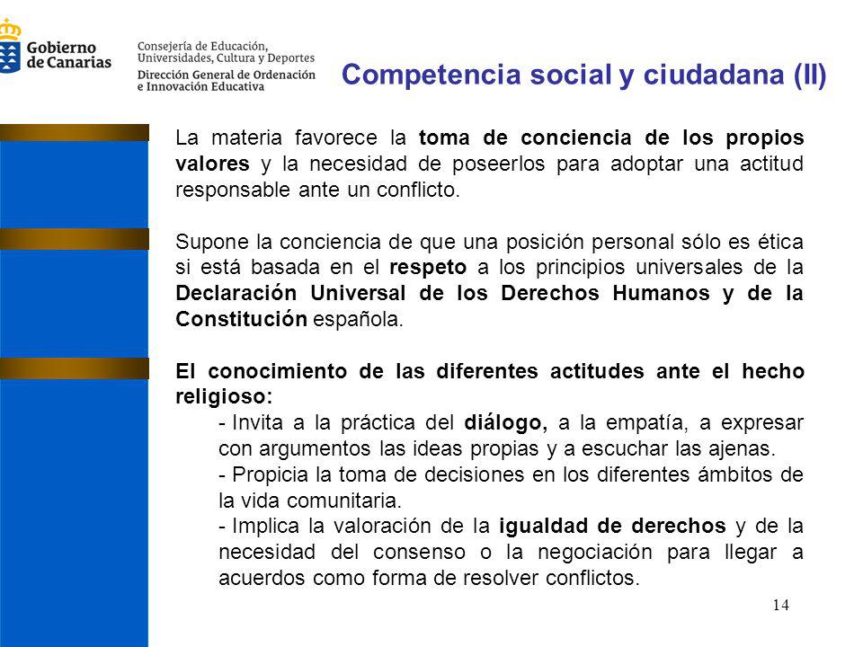 Competencia social y ciudadana (II)