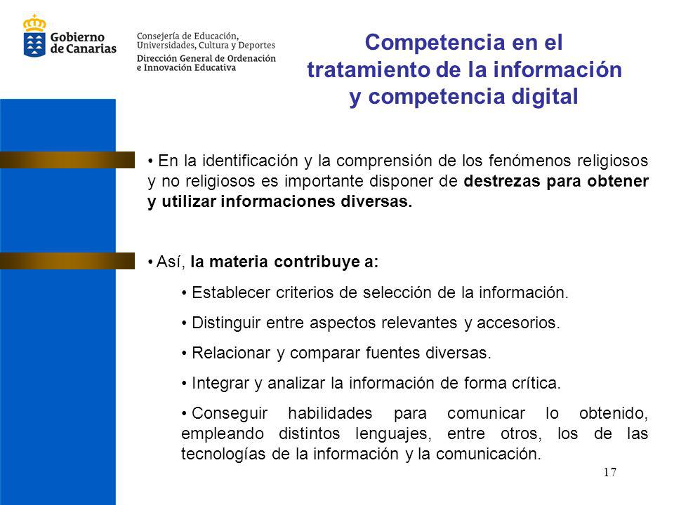 Competencia en el tratamiento de la información y competencia digital