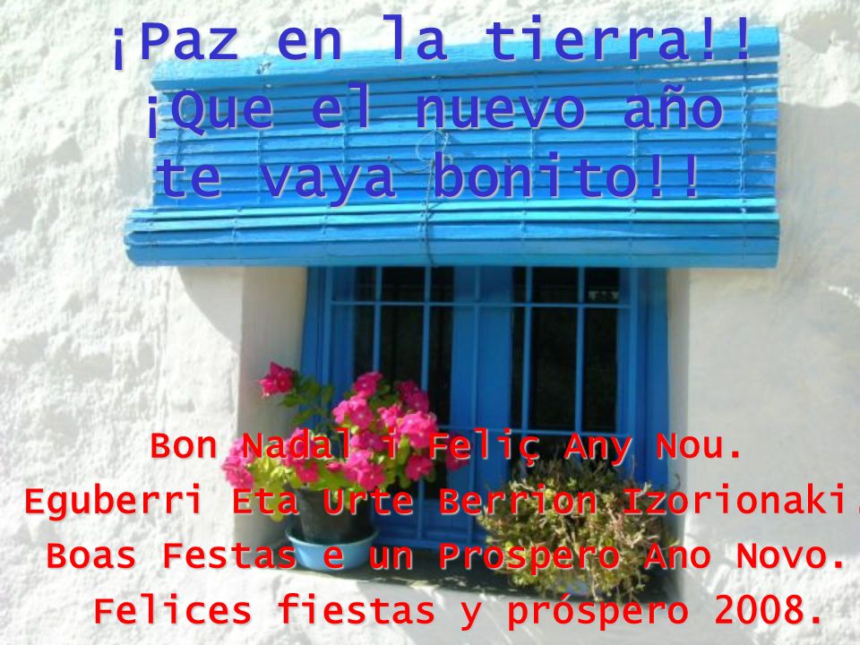 ¡Paz en la tierra!! ¡Que el nuevo año te vaya bonito!!