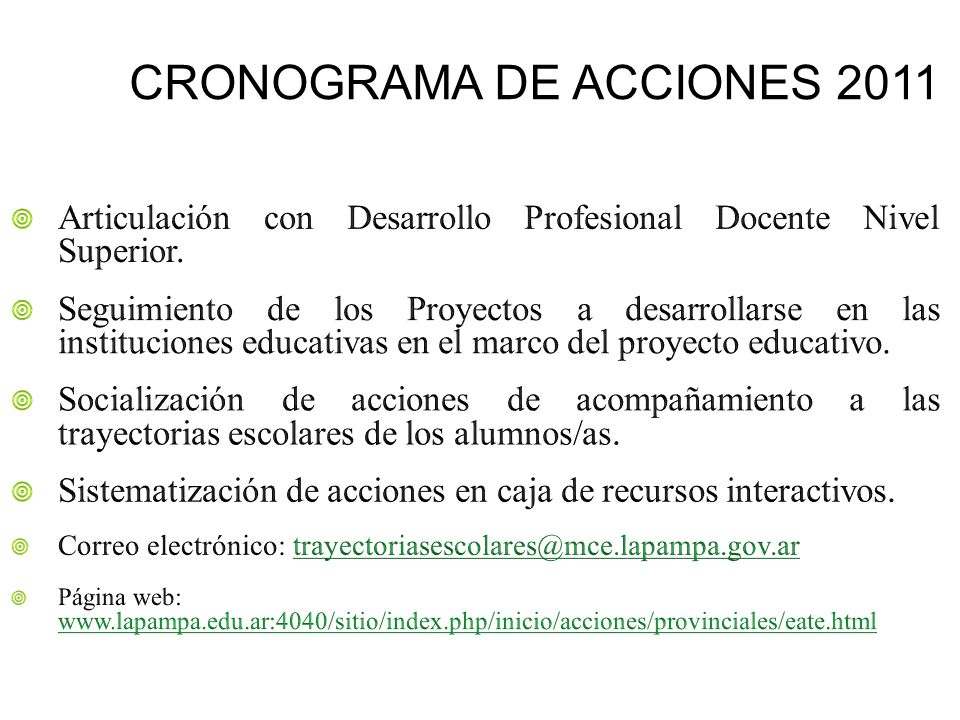 CRONOGRAMA DE ACCIONES 2011
