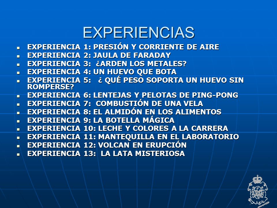 EXPERIENCIAS EXPERIENCIA 1: PRESIÓN Y CORRIENTE DE AIRE