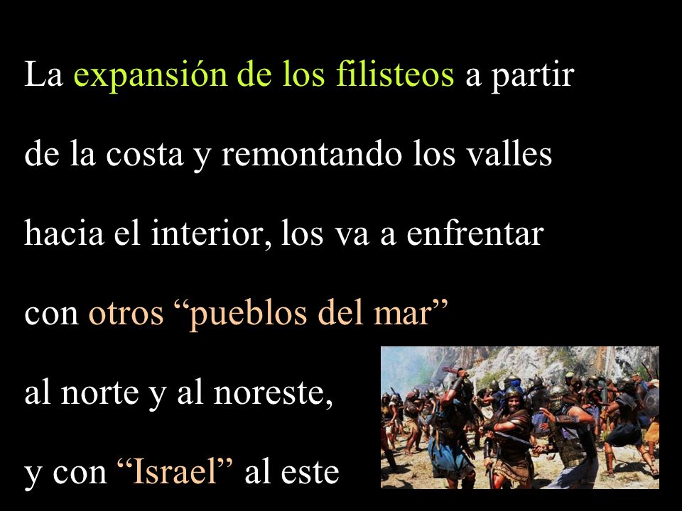 La expansión de los filisteos a partir