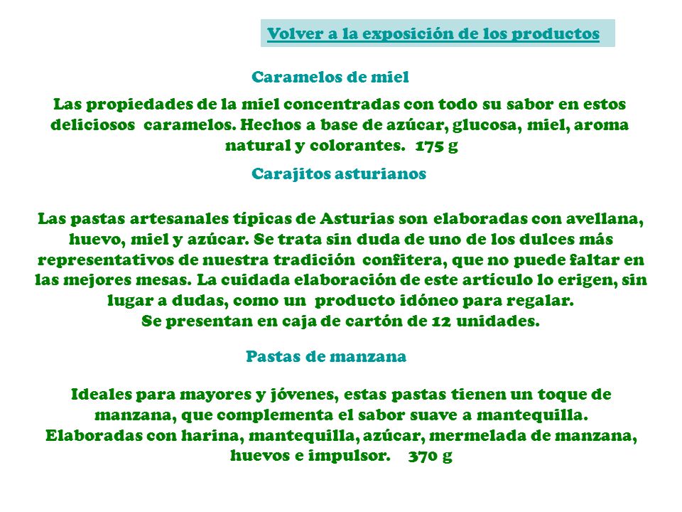 Volver a la exposición de los productos