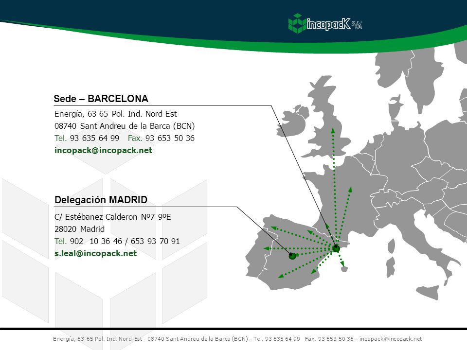 Sede – BARCELONA Delegación MADRID Energía, Pol. Ind. Nord-Est