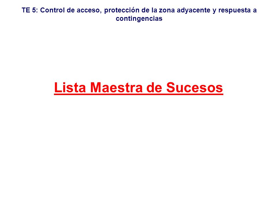 Lista Maestra de Sucesos