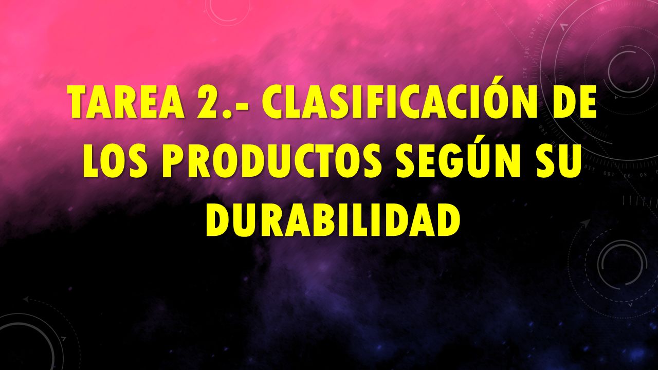 Tarea 2.- Clasificación de los productos según su durabilidad