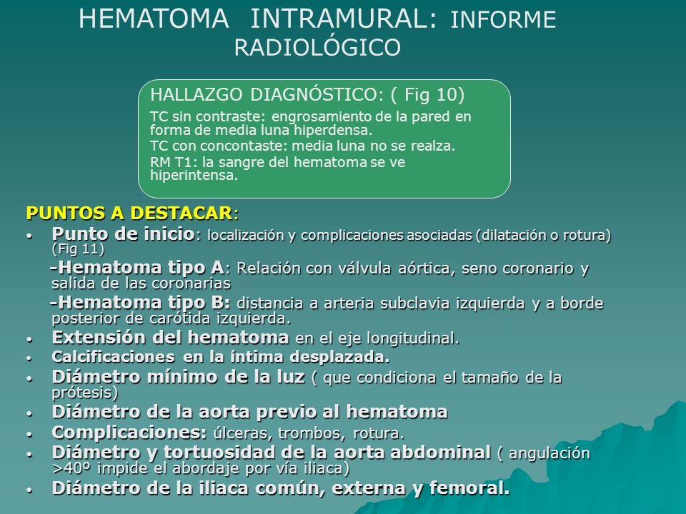 HEMATOMA INTRAMURAL: INFORME RADIOLÓGICO