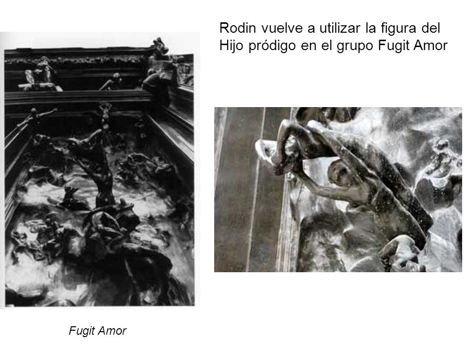 Rodin vuelve a utilizar la figura del Hijo pródigo en el grupo Fugit Amor