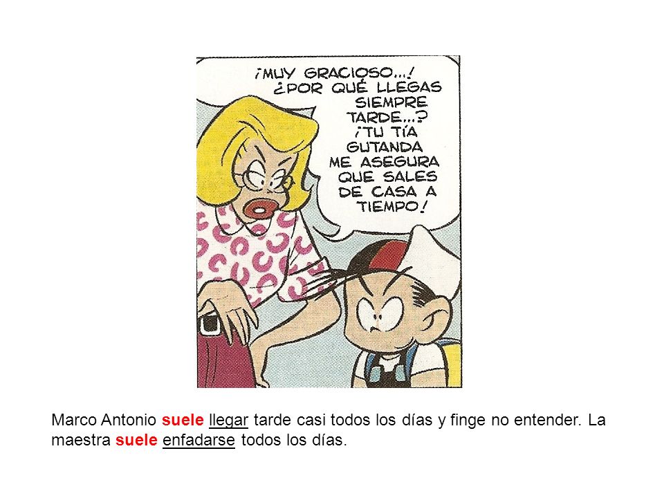 Marco Antonio suele llegar tarde casi todos los días y finge no entender.