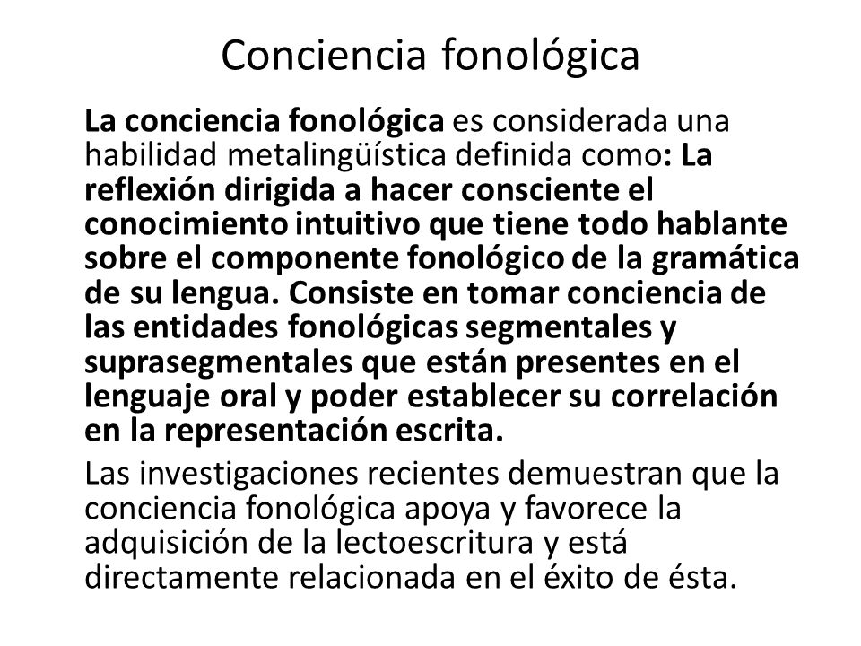 Conciencia fonológica