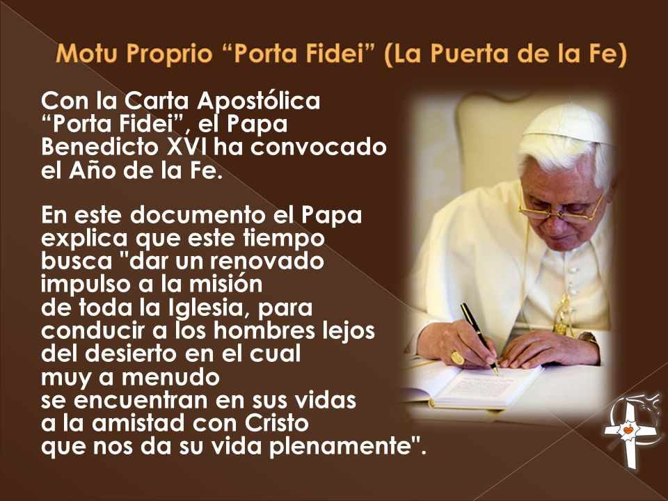 Motu Proprio Porta Fidei (La Puerta de la Fe)